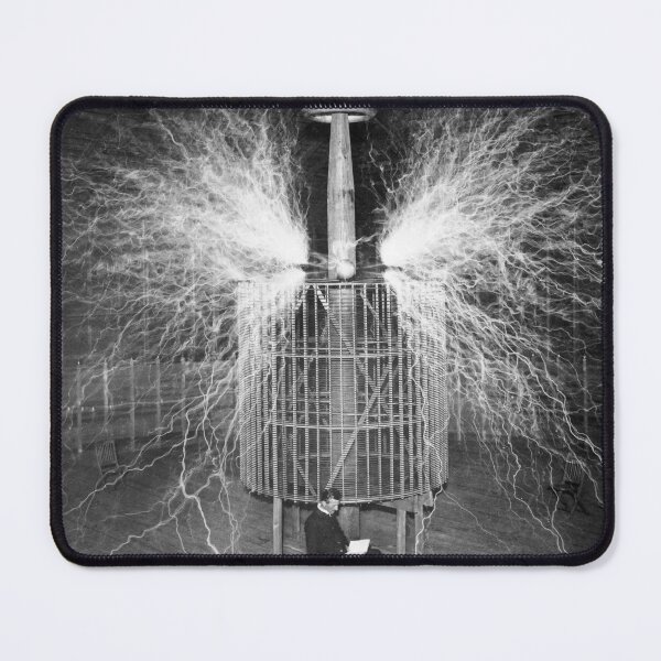 Item preview, Nikola Tesla and Artificial Lightning 1899 Vintage Science Photo designed and sold by Astrid Arkhangelsky.