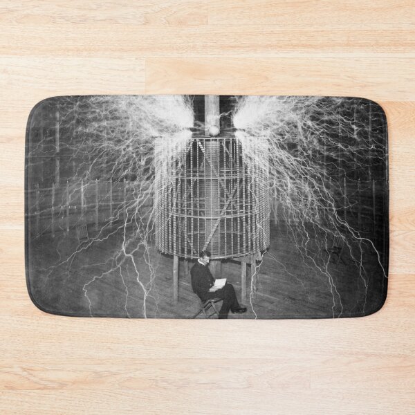 Item preview, Nikola Tesla and Artificial Lightning 1899 Vintage Science Photo designed and sold by Astrid Arkhangelsky.