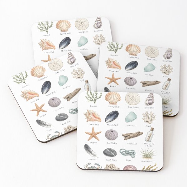 Item preview, Ocean Treasures – Coastal Beach Finds & Sea Life designed and sold by Kate1art.