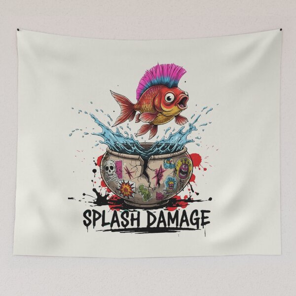 Item preview, Splash Damage Fish — Funny Punk Aquarium Fish Streetwear designed and sold by JonelCrafts.