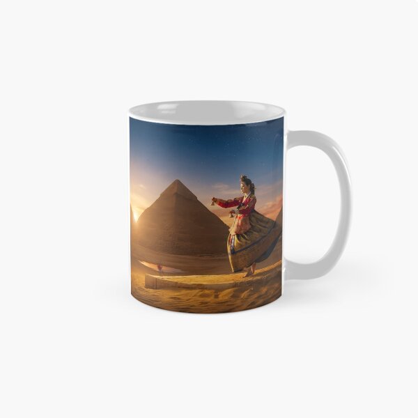 Item preview, Korean Traditional Taepyeongmu Dancer at Giza Pyramids Art Print, Hanbok Cultural Fusion Design designed and sold by SOOstudio73.