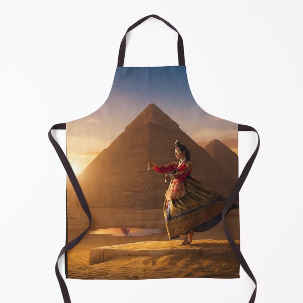 Item preview, Korean Traditional Taepyeongmu Dancer at Giza Pyramids Art Print, Hanbok Cultural Fusion Design designed and sold by SOOstudio73.