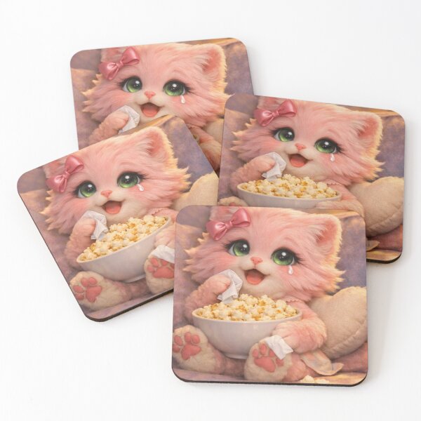Item preview, Mimi Mew Cozy Movie Night – Emotional Cat Watching a Movie with Popcorn designed and sold by Lalala cute.