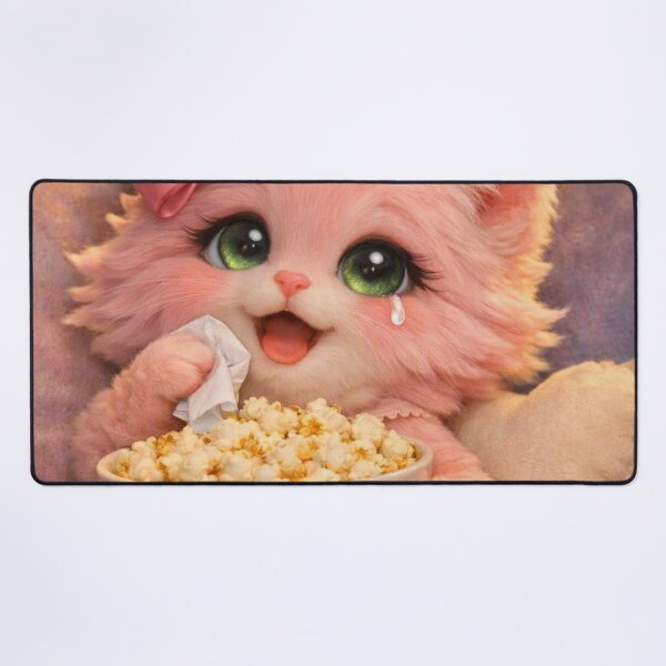 Item preview, Mimi Mew Cozy Movie Night – Emotional Cat Watching a Movie with Popcorn designed and sold by Lalala cute.