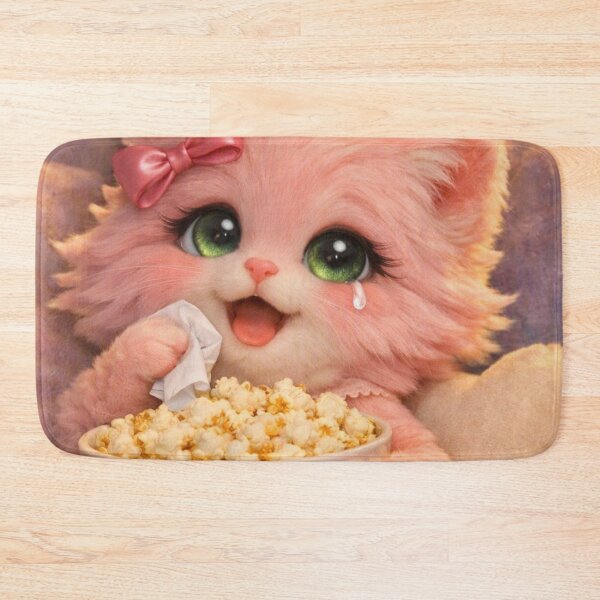 Item preview, Mimi Mew Cozy Movie Night – Emotional Cat Watching a Movie with Popcorn designed and sold by Lalala cute.