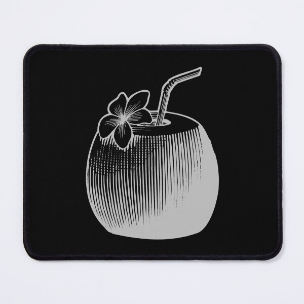 Item preview, Silver Vintage Tropical Coconut Drink Design designed and sold by pattern-archive.