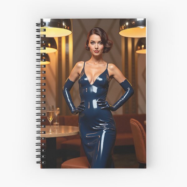 Item preview, Navy Blue Latex Dress – 1920s Lounge Portrait designed and sold by Magic-Reality.
