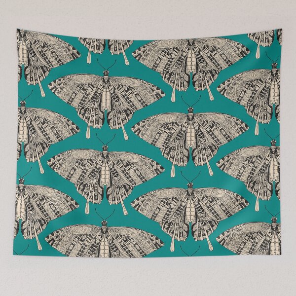 Item preview, swallowtail butterfly teal black designed and sold by scrummy.