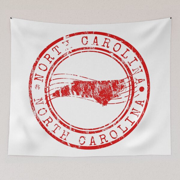 Item preview, North Carolina State Map Vintage Red Rubber Stamp designed and sold by chaaval.