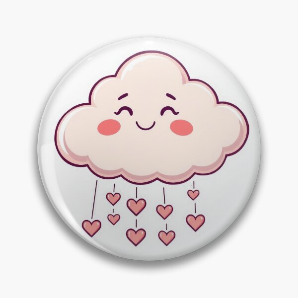 Item preview, Cute Smiling Cloud Hearts Kawaii Sticker designed and sold by InkPixell.