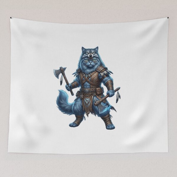 Item preview, Viking Cat Warrior – Norse Wolf Cat Fantasy designed and sold by TOOBIC.