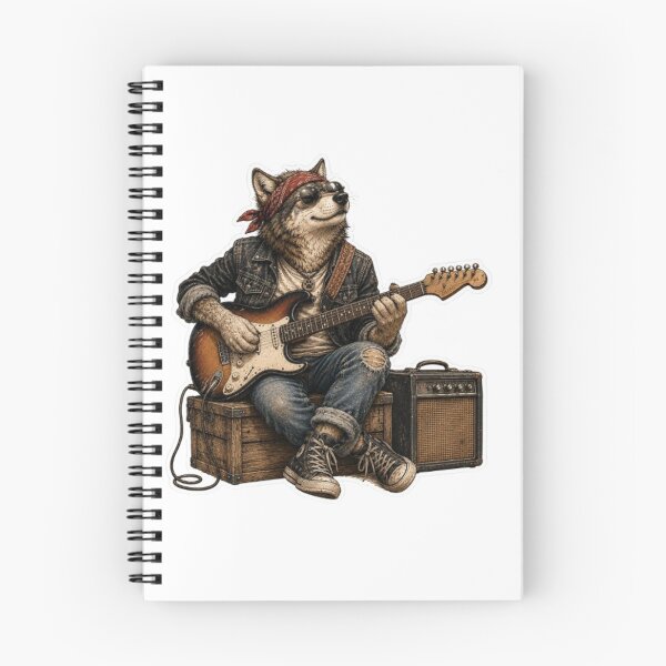 Item preview, Cool Rock Wolf Playing Electric Guitar designed and sold by Snurly.