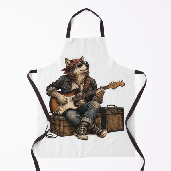 Item preview, Cool Rock Wolf Playing Electric Guitar designed and sold by Snurly.