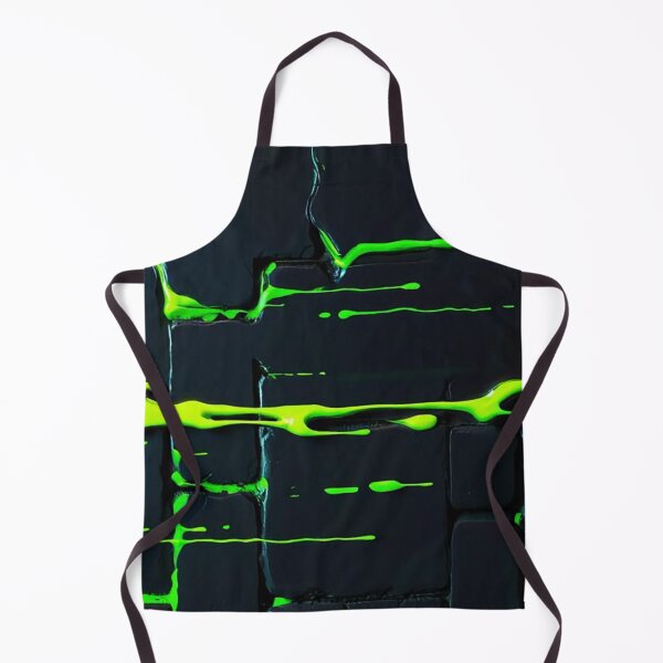 Item preview, Neon Green Toxic Slime Dripping On Dark Brick Wall Texture designed and sold by LYAN-STORE.