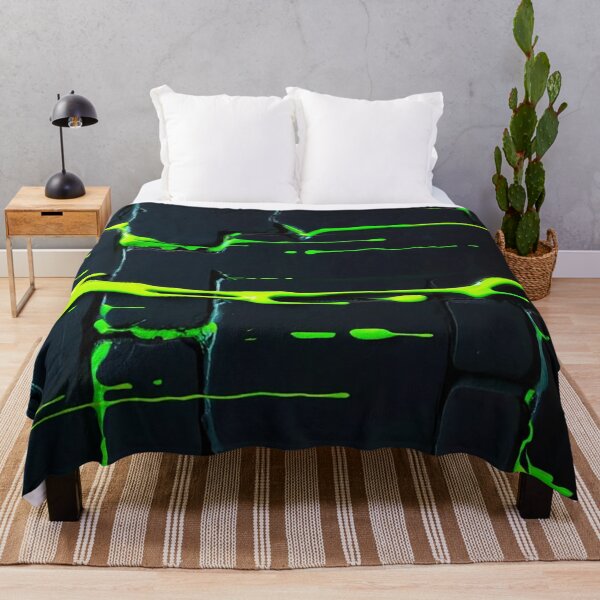 Item preview, Neon Green Toxic Slime Dripping On Dark Brick Wall Texture designed and sold by LYAN-STORE.