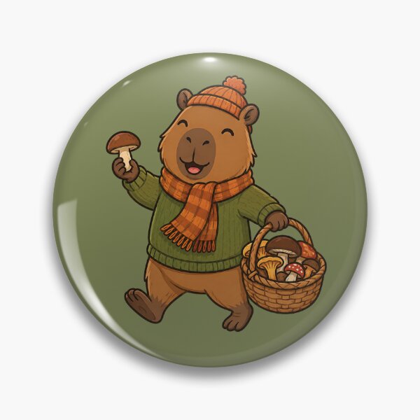 Item preview, Autumn Capybara Mushroom Forager designed and sold by Ivy-Triggs.