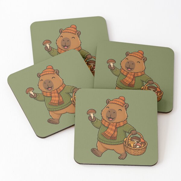 Item preview, Autumn Capybara Mushroom Forager designed and sold by Ivy-Triggs.