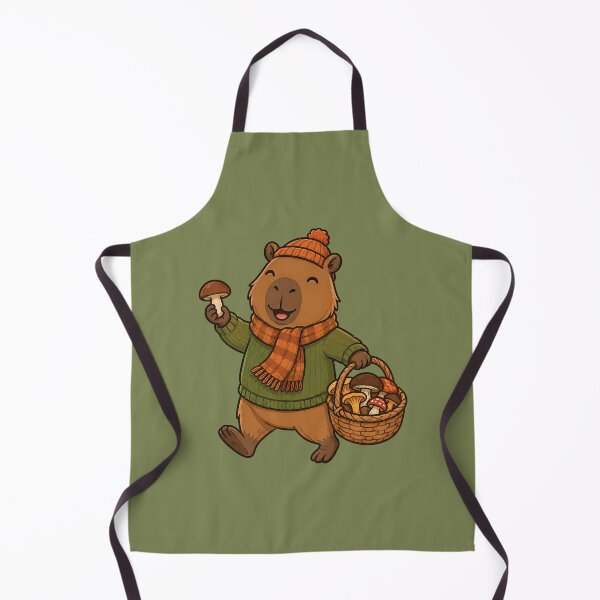 Item preview, Autumn Capybara Mushroom Forager designed and sold by Ivy-Triggs.