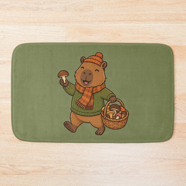 Item preview, Autumn Capybara Mushroom Forager designed and sold by Ivy-Triggs.
