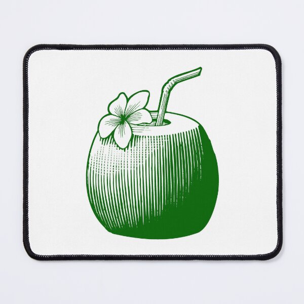 Item preview, Dark Green Vintage Tropical Coconut Drink Design designed and sold by pattern-archive.