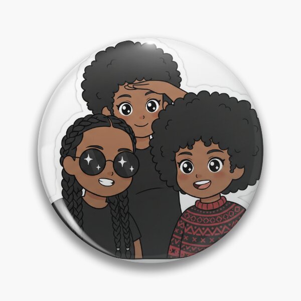 Item preview, Cute Cartoon Black Girls Trio Sticker designed and sold by TheModernMuslimahchibi&more .