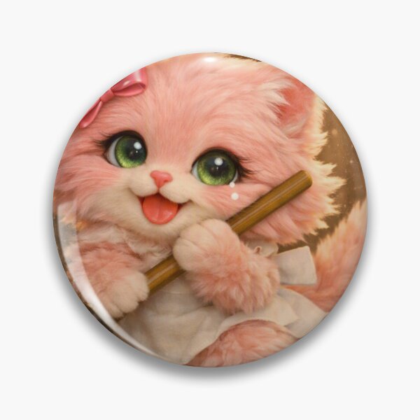 Item preview, Mimi Mew Cleaning the House – Cute Pink Cat Doing Housework designed and sold by Lalala cute.