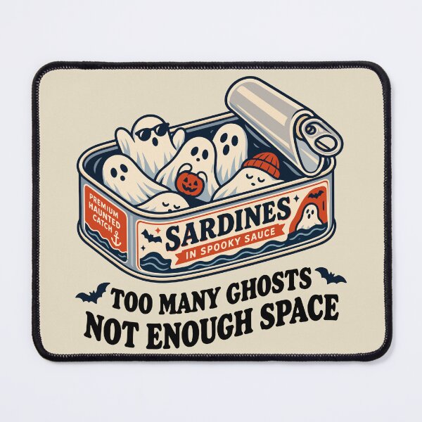 Item preview, Too Many Ghosts, Not Enough Space – Funny Halloween Sardine Can designed and sold by Skryp-art.