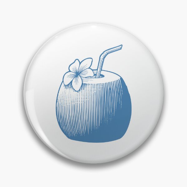Item preview, Steel Blue Vintage Tropical Coconut Drink Design designed and sold by pattern-archive.