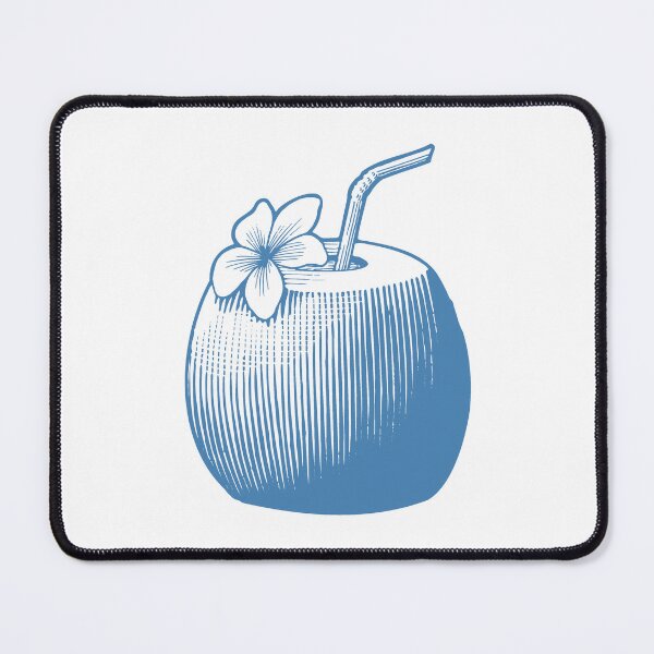 Item preview, Steel Blue Vintage Tropical Coconut Drink Design designed and sold by pattern-archive.