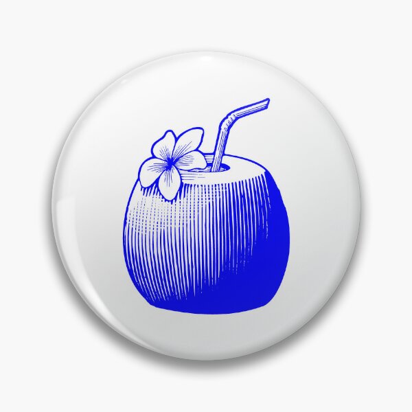 Item preview, Blue Vintage Tropical Coconut Drink Design designed and sold by pattern-archive.