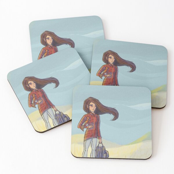 Item preview, Wanderer Girl with Companion Bird in Grassy Hills designed and sold by KariBordz.