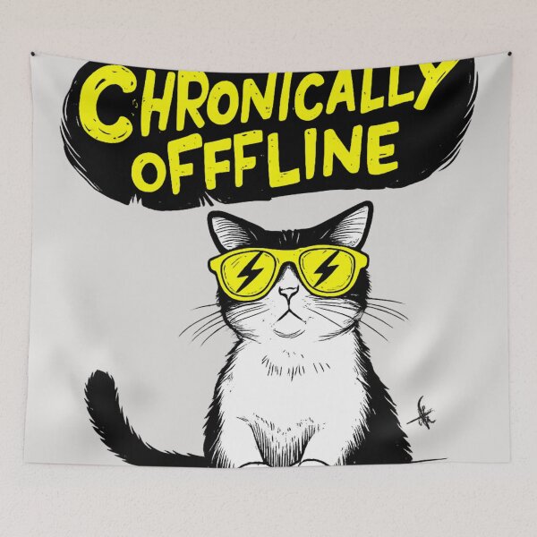 Item preview, Chronically Offline - Unbothered Cat Funny Digital Detox Introvert Gift designed and sold by Artiviose.