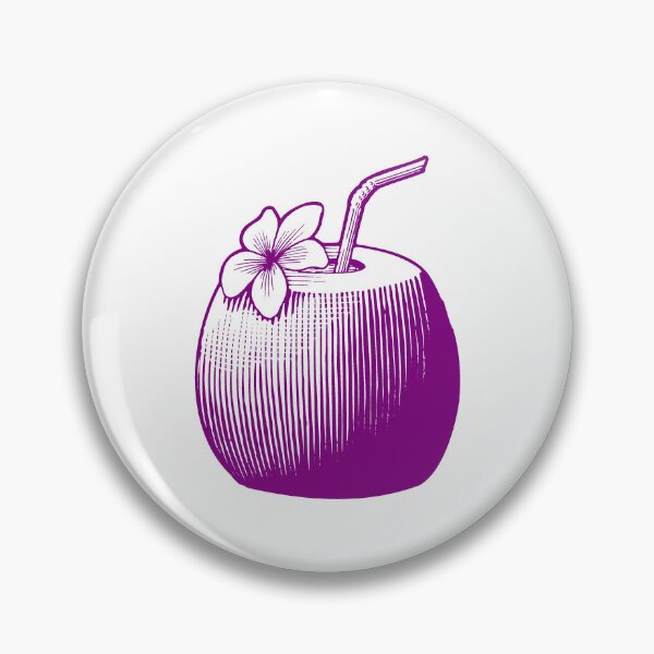 Item preview, Purple Vintage Tropical Coconut Drink Design designed and sold by pattern-archive.