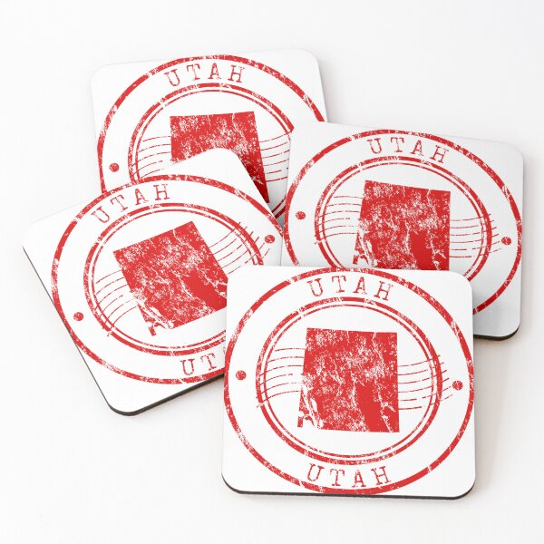 Item preview, Utah State Map Vintage Red Rubber Stamp designed and sold by chaaval.