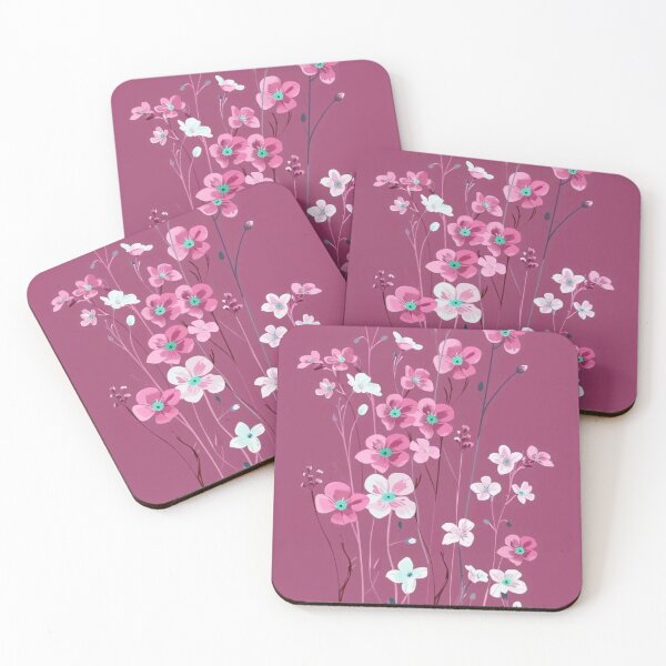 Item preview, Delicate Pink Wildflowers Bouquet Dusty Purple Background Vector Art designed and sold by LYAN-STORE.