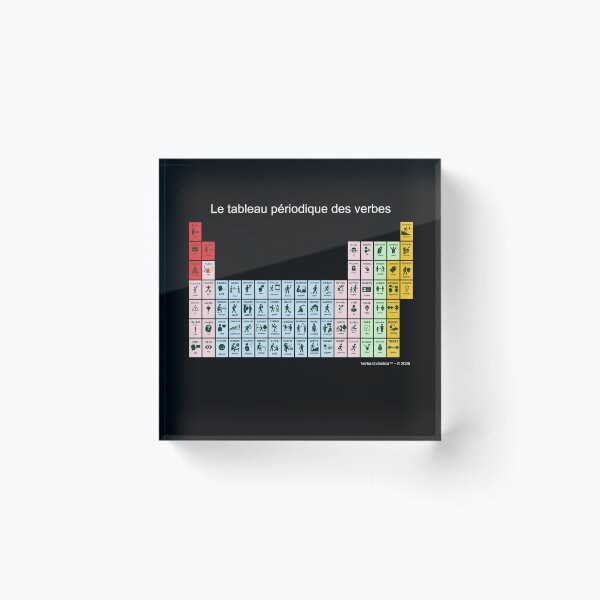 Item preview, A playful visual periodic table of French verbs - white letters designed and sold by VerbaDidactica.