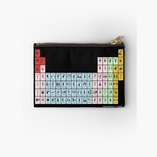 Item preview, A playful visual periodic table of French verbs - white letters designed and sold by VerbaDidactica.