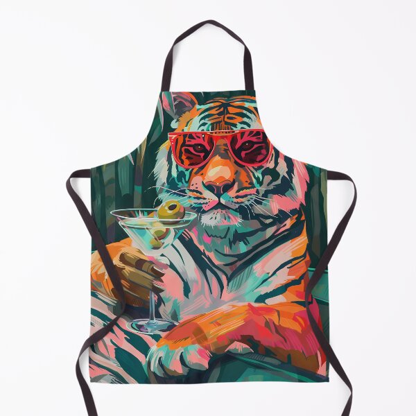 Item preview, Tropical cocktail tiger with sunglasses designed and sold by Artdavesalzburg.