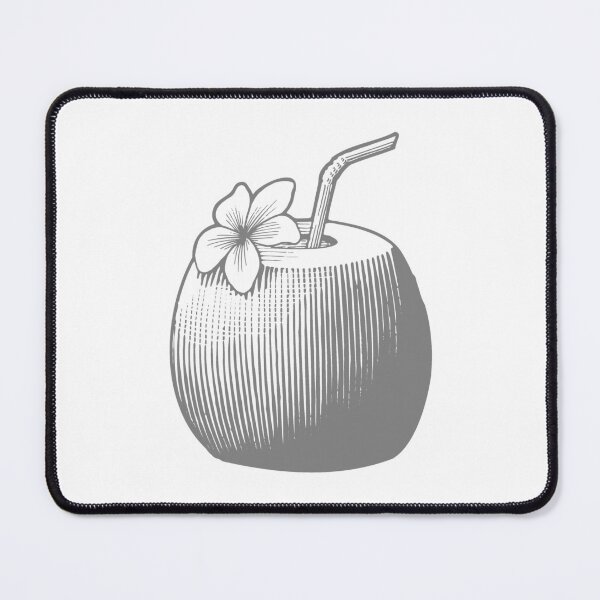Item preview, Gray Vintage Tropical Coconut Drink Design designed and sold by pattern-archive.