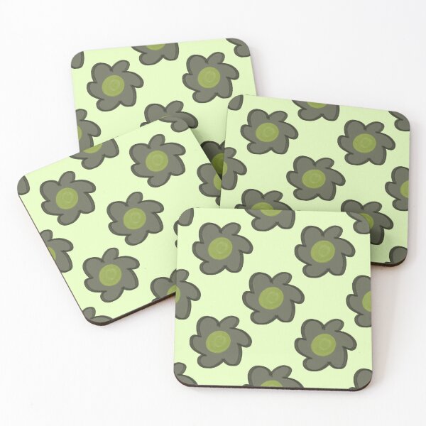 Aperçu de l'œuvre Retro Sage Green Flower Pattern - 70s Y2K Floral Aesthetic créée et vendue par CaramelCo.
