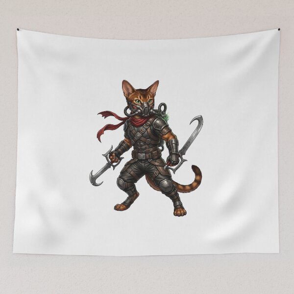 Item preview, Assassin Ninja Cat – Stealth Warrior Cat with Blades designed and sold by TOOBIC.
