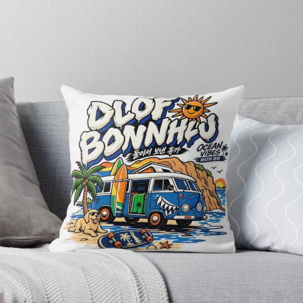 Item preview, Ocean Vibes Surf Van - Retro Beach Dog & Korean designed and sold by SeoulVibeStudio.