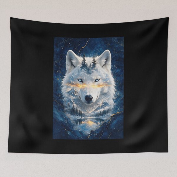 Item preview, White Wolf Double Exposure Winter Forest designed and sold by Lineer22.