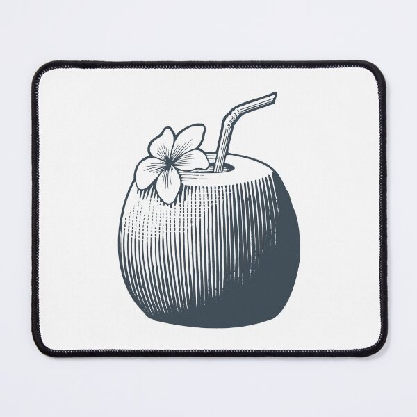 Item preview, Charcoal Vintage Tropical Coconut Drink Design designed and sold by pattern-archive.