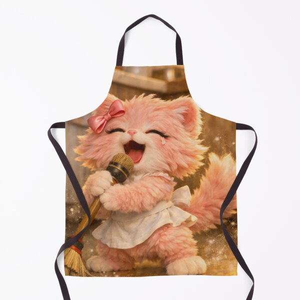 Item preview, Mimi Mew Singing with a Broom – Funny Cute Cat Living Her Best Life designed and sold by Lalala cute.