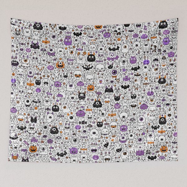 Item preview, Cute Monster Doodle Pattern – Adorable Spooky Creatures designed and sold by i-corp.
