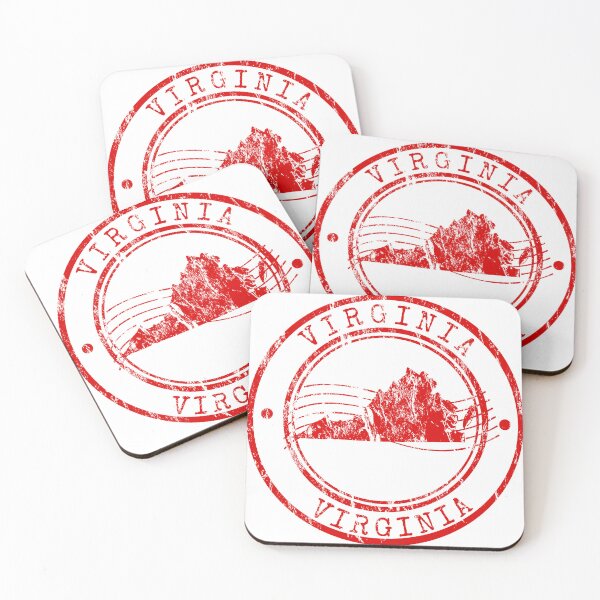 Item preview, Virginia State Map Vintage Red Rubber Stamp designed and sold by chaaval.