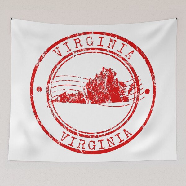 Aperçu de l'œuvre Virginia State Map Vintage Red Rubber Stamp créée et vendue par chaaval.