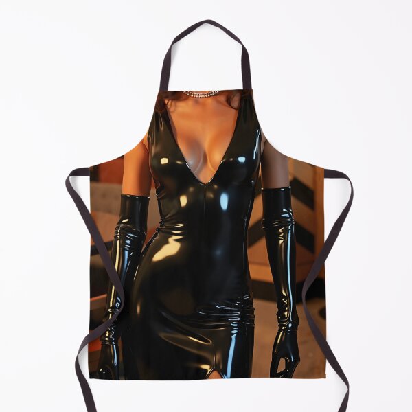 Item preview, Black Latex Dress – Art Deco Chevron Noir designed and sold by Magic-Reality.