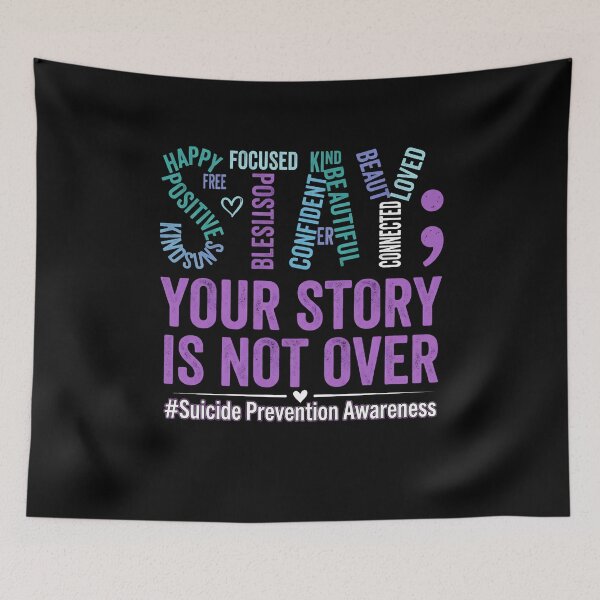 Item preview, Stay Happy Focused Positive Kind Confident Strong Wise Brave Balanced Loved Blessed Free Your Story Is Not Over Suicide Prevention Awareness Support designed and sold by w66aboo.